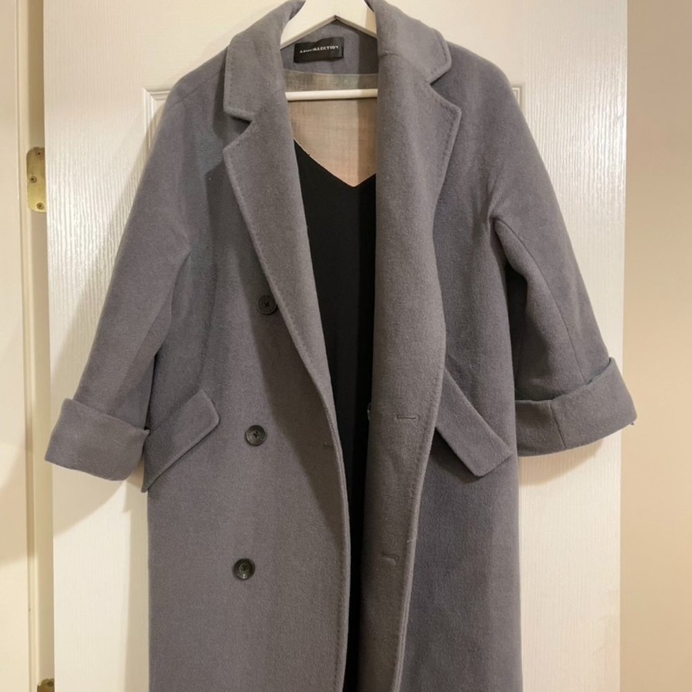 Wool Double Breasted Long Coat